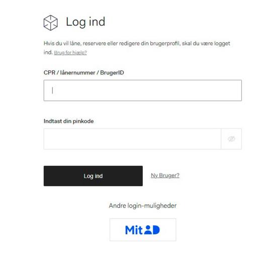 Billede af login på Genbib.dk