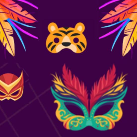 Masker på lilla baggrund