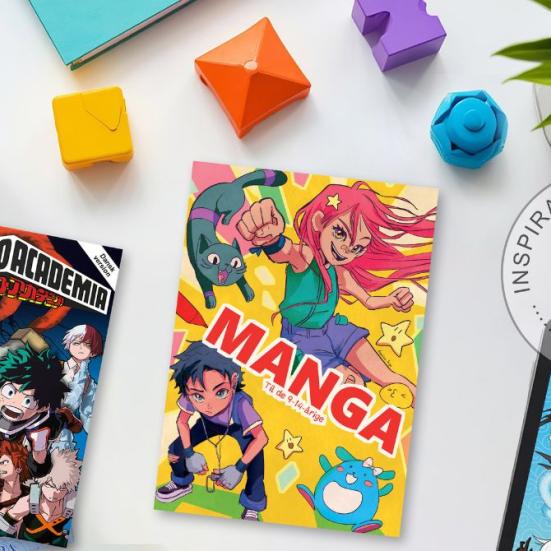 Manga bøger på et bord